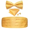 Branchi di cinture oro nero cummerbunds per uomini signori cumberbund bow tie set smoking accessori formali abiti da matrimonio