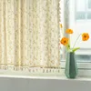 Perde Drapes Pastoral Daisy Kısa Perde Yol Cep Çiçek Püskül Yarım Kurtuluş Mutfak Kafe Oturma Odası Koyu Pencere Dolabı