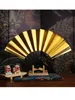 Gold Folding Japanese Paper Fan Decorations Bamboo Vintage Hand Hålls personlig Wentylator Decoration Home AA50SZ 220505