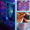 Starry Sky Lion Fluorescent Cloth Home Decor Background Wall Hanging Luminous Tapestry