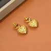 Boucles d'oreilles en diamant d'amour en trois dimensions de conception de mode française haut de gamme en forme de coeur lumière niche rétro bijoux sauvages cadeau