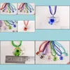 Pendant Necklaces Pendants Jewelry Fashion 6Color Handmade Murano Lampwork Glass Mixed Color Flower In The Eleph Dhrvd