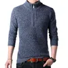 Chandails pour hommes hiver hommes demi-fermeture éclair Cardigan pull hommes couleur unie décontracté chaud coupe ajustée pulls mâle polaire tricoté pulls XXXLMen