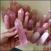 Konst och hantverk Konst Gåvor Hemträdgård Natural Rose Quartz Crystal Tower Mineral Chakra Healing Wandsreiki Energisten Sexsidig Point M