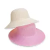넓은 챙 모자 여성을위한 넓은 색깔 접이식 빨대를 짜는 파나마 비치 햇볕 선 모자 여성 여름 야외 여행 UV 보호 캡스 와이드