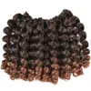 Jamaicansk studsvirka hår ombre jumpy trollstav curl syntetisk flätning lockig virkning flätan twist hårförlängningar 8 tum blont hår