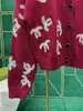 Designer Frühling Sommer Marke gleichen Stil Pullover grau rot Langarm V-Ausschnitt Pullover hohe Qualität Damen BGGO