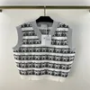 Kvinnors t-shirtdesigner 2022 Kvinnor Designer Topps Summer Knit tröja Girls Milan Runway ärmlös skjorta tee high end V-hals bomulls tröjor FE08