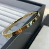 Love Bangle Versão estreita Bracelet Gold Au 750 18 K Never Fade Fade High Quality Size