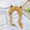 Berets Autumn Winter Knitted Cap Hand-made Hair Band Cute Frog Earmuff Students Wool Children Knitting CapBerets