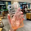 iPhone 13 12 11 Pro Max XR XS MAX x 7 8プラス耐衝撃ソフトクリアバックカバーのためのグラデーションの透明なカード袋の電話ケース