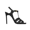 women Dress Shoes high heels leather Gold Tone triple black luxury womens lady designer sandals Party Wedding Office pumps