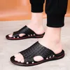 Mode sandales hommes mocassins en cuir Pu pantoufles tissage respirant pour homme en plein air léger tongs hommes chaussures d'été