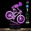 Nattljus vintage skelett skalle ridande mountainbike 3d optisk illusionslampa cyklist cykel sportbord ljus hem dekoration