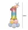32 inch Gradient Number Foil Balloons set Event Supplies 0 - 9 Years Old Kid Boys Girls Crown Happy Birthday Party Balloon Baby Shower Decor