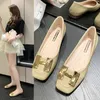 2022 New Fashion Women's Shoes Metal Buckle Simple Shoters Slip-on Low-Cheele