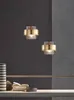 Подвесные лампы северные одно стеклянные висящие лампочки золотой металлический спальня Бар -ресторан