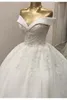 Robes de mariée de luxe arabe Dubaï robes de mariée sur l'épaule col en V perles cristal sur mesure robe de mariage robes de noiva