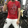 Men's T-Shirts Skull Drilling Short-Sleeved Men's Trendy Brand Trend Top Mercerized Cotton T-Shirt PLUS Size SummerMen's