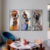 Modern African Tribal Art Canvas Painting Black Woman Dancing Poster and Print Abstract Wall Art Pictures For Living Room Decor