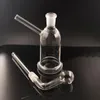 2 pezzi Bong in vetro Narghilè Tubo da fumo Spesso Pyrex Trasparente Recycler Dab Rig Ash Catcher Bong ad acqua con tubi per bruciatore a olio da 14 mm