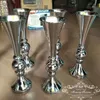 Ny ankomst eleganta trumpetvaser bord mittpunkt bröllop dekorationer guld silver metall blomma vase78644112900877