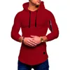 Mode Mens Höst Vinter Långärmad Hoodie Sweatshirt Gym Jacka Hooded Zip Up Pullover Jumper Coat Outwear Svart Whitesi 220406