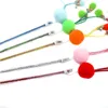 Giocattoli per gatti 1PC Bell Wand Divertente Gattino Teaser Stick Giocattolo interattivo Pom Pet Supply Colore casuale