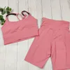 Conjunto de pantalones cortos de yoga Conjunto de fitness para mujer Traje de yoga para mujer Traje de gimnasio de 2 piezas Conjuntos de sujetador deportivo Ropa de entrenamiento Ropa deportiva de spandex 220517