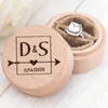 Casal personalizado casal de sobrecarga decoração de festa para aniversarycustom wedding ring box de madeira de madeira caixa de anel 220618