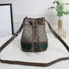 Boston handtassen vrouwen crossbody tassen emmer draagtas ronde cake schoudertasje unisex portefeuilles rugzak rhombisch patroon canvas rood groen lint lederen handgrepen