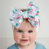 Nouveau bandeau en Nylon blanc avec nœuds gaufrés imprimés floraux, bandeaux pour bébés filles, Turban doux pour nourrissons, bandeau pour enfants, nouvelle collection