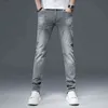 Primavera 2022 ed estate Boutique da uomo di colore chiaro Jeans dritti piccoli micro elastici a vita media sempliciFDI7