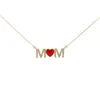 Top Quality Copper Cubic Zirconia Heart Necklace Pendant For Mom Long Snake Chain Jewelry Gift For Mother's Day Y220421