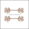 Body Arts 14G Leaf Clover Nipple Rings Stainless Steel Butterfly Dangling Nipples Ring Shield Barbell For Women And Grils Topscissors Dh6Zt
