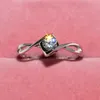 Cluster Rings Luxury Female Small Lab Diamond Ring Real Silver Plate Engagement Solitaire Wedding For Women 925Cluster Wynn22