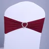 La chaise couvre 100 PCS Spandex Lycra Sashes Elastic Satin Chair Bands with Buckle for Wedding Cover Bows Wholesale