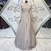 Chiffon-Muslim-Abschlussballkleider, A-Linie, saudi-arabisches Abendkleid mit perlenbesetztem Puffrock, formelles Kleid für Türkei-Frauen 326 326