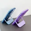 Модные прозрачные мягкие чехлы из ТПУ ярких цветов, противоударная невидимая подставка-держатель для iPhone 15 14 13 12 11 Pro XS Max XR X 7 8 Plus