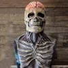 Scary Skull Mask Magic Cap Horror Bare Brain Zombie Latex Mask Halloween Party Masquerade Cosplay Terrible Full Face Headgear 220704