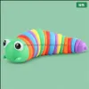 Favor de fiesta Suministros para eventos Festivo Hogar Jardín Novedad Babosas Caracoles con punta de dedo Plástico Arco iris Insecto Juguetes Descompresión Ventilación Educat para niños