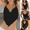 Débardeurs pour femmes Camis Bra Strap Top Womens Solid Color Beautiful Back Sexy Loose Lace Up Halter Tank Athletic Crop Tops for WomenWomen's