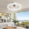 Plafondventilator met LED -licht Acryl Intelligent moderne lamp slaapkamer Studie Restaurant RC