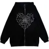 Gothic HARAJUU VROUWEN BUDIE Spinneweb Print Koreańska bluza joggingowa Y2K Goth Vinatge Bluza Vrouwen Kleding Voor Spring Y220803