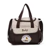 2022 Nyf￶dd barndesigner Diaper Bag Mummy Baby Sp￤dbarn 5st Canvas dragkedja bl￶jor V￤skor Upps￤ttningar byter bl￶ja staplare f￶r mamma multifunktion barnvagn tote arrang￶r