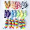 Novelty Slugs Fidget Snails Plastic Rainbow Bug toys Decompression Vent Toy Children's Educational New Sight Colorful With Box Package W3