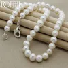 Doteffil 8mm Natural Pearl WhitepinkPurple 925 Sterling Silver 161820 Inch Chain Necklace Woman Engagement Wedding Jewelry 220727