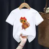 T-shirts Funny Cartoon White Farm Animals Kid Boy Animal Tops Tee Children Summer Girl Gift Present Clothes Drop ShipT-shirts