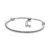 Original Charm Chain Bracelet 100% 925 Sterling Silver Adjust Slide Bangle For Women's Fashion Classic High Quality DIY Jewelry7686653