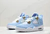 With 4 Polo Pack Basketball Shoes Men Women Blue White 4s Sneaker